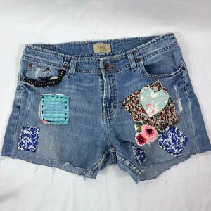 Upcycled BKE Cut Off Denim Shorts Women’s 30 – Patchwork Boho Festival